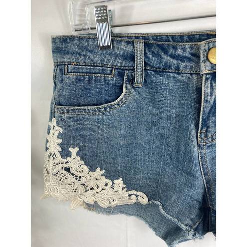 Harper  lace detail jean shorts