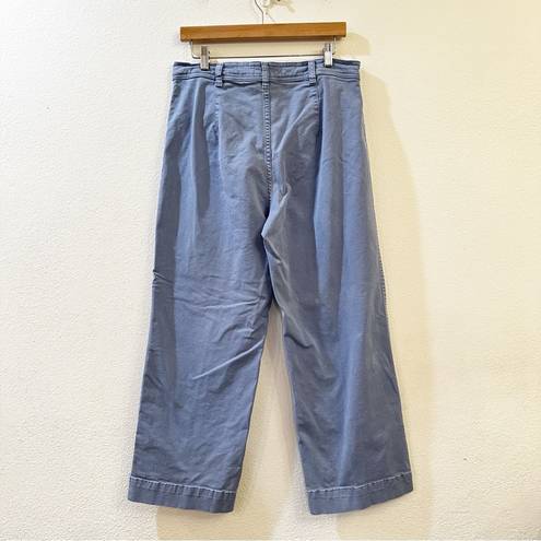 Madewell  Womens Bridget Slim Wide Leg Crop Pants Size 10 Marlin Blue