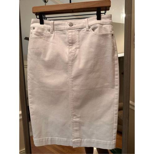 Talbots  White Denim Skirt Size 2