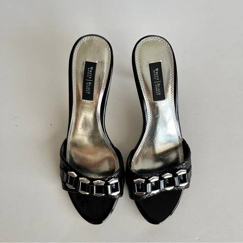 White House | Black Market WHBM | Black Heeled Mules Sz 7