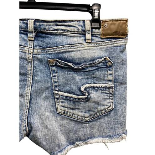 Silver Jeans Silver Classic Stretch Boyfriend Shorts Blue Size 34 Festival Beach Boho Summer