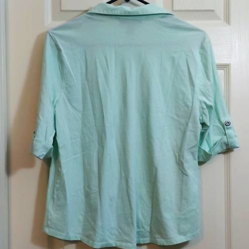 Style & Co #1992 - Seafoam  Button Up Blouse Size PL GUC