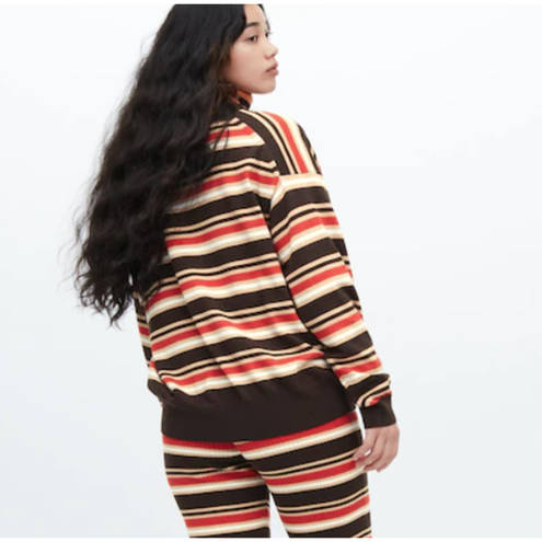 Uniqlo MARNI x  Merino Blend Striped Oversized Cardigan in Dark Brown