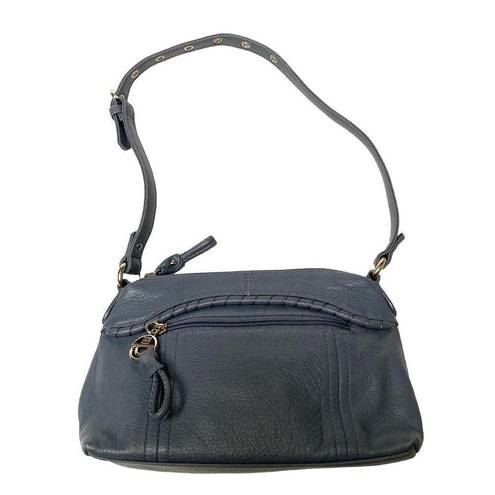 Stone Mountain  blue gray leather, mini shoulder bag