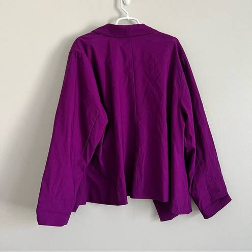 Torrid  Women’s Open Front Blazer Solid Bright Purple No Closure Work Jacket 4X