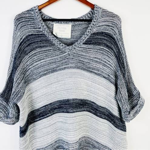 CALIFORNIA MOONRISE Gray‎ Fringe Poncho Sweater Size Large