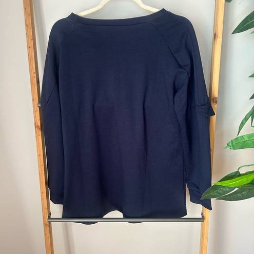 Daisy  Rae ruffled navy top size small