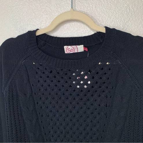 SO NWT  Kohl’s Black Cable Knit Black Long Sleeves Pullover Women’s Sweater