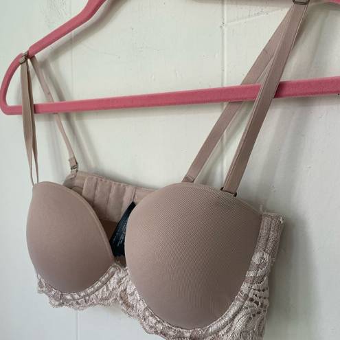 Natori  Beige Padded Demi Lace Bra ~ EUC Women’s Size 34B