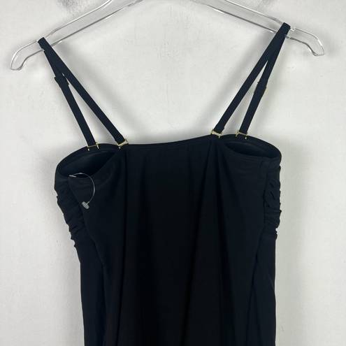 Citizen NWT Beyond Control Solid  Twist-Neck One-Piece Swim Dress Black Size 8