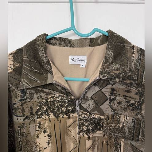 Oleg Cassini Lightweight lined camouflage jacket by , L