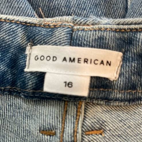 Good American  Good Curve Straight Frayed Hem Jeans Size 16