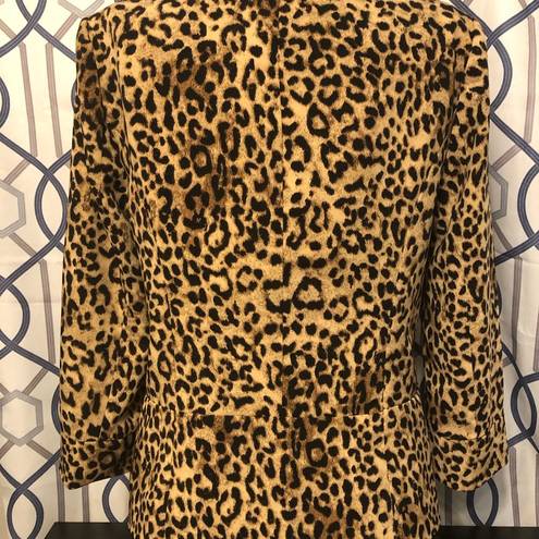 Black Rainn  Animal Print Blazer Brown/Black Medium