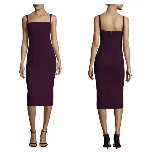 Cinq à Sept Cinq A Sept Ela Purple Ponte Midi Dress Size 2 Sleeveless Sheath