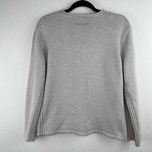 DKNY  Light Gray Rounded Crew Neck Heavy Sweater Oversized Large