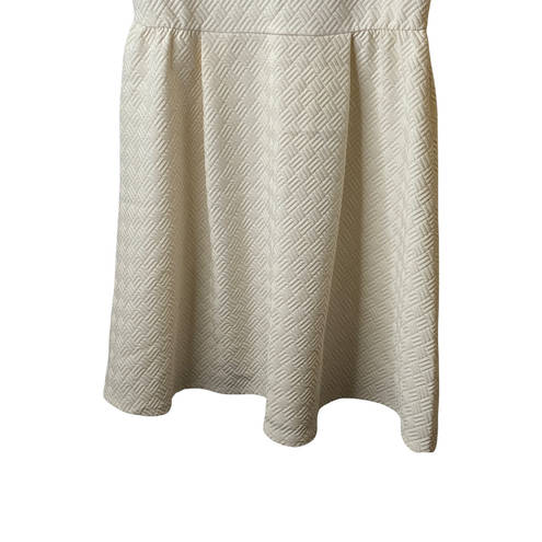 Renee C  Ivory Short Sleeve A-Line Quilted Dress Women's Size Large