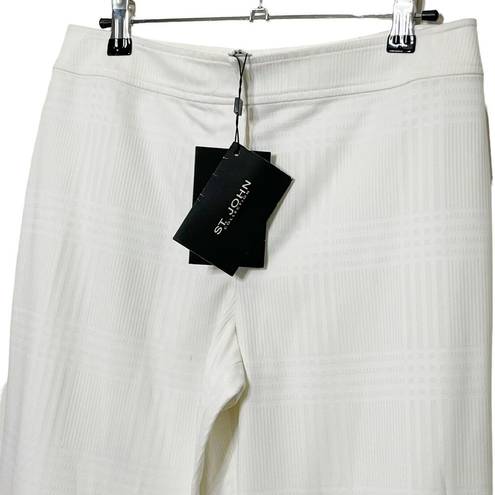 St. John NWT  Collection Fashion Fit Wide Leg Trouser Pants Off White Women’s 6