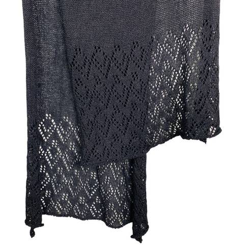 Liz Claiborne  Scarf Wrap Black Crochet 78" x 24" New