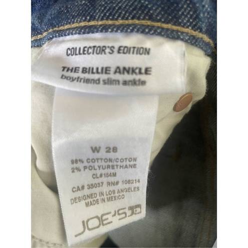 NWT Joes Billie Ankle Boyfriend Slim ankle Jeans Collector’s Edition Blue Denim Size 28