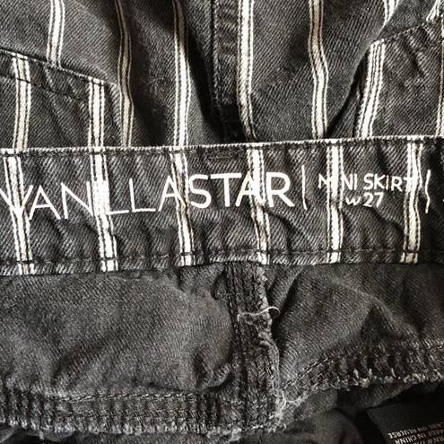 Vanilla Star Jeans Black and White Denim Striped Mini Skirt 27 Juniors 5 Western Jeans Vanilla Star