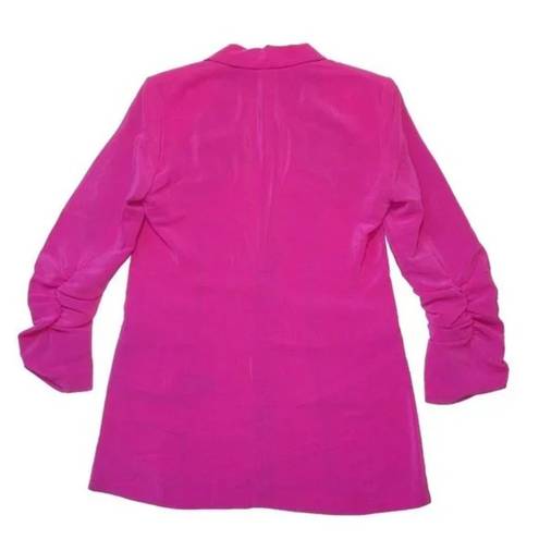 Elizabeth and James NWT  Ruched Sleeve Crepe Heather Blazer in Fuchsia Pink 0 $495