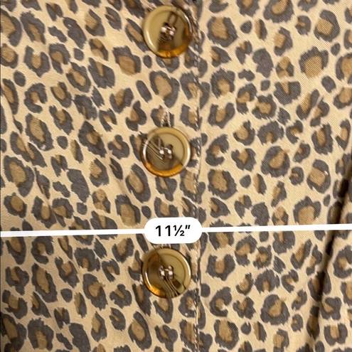 Angie  leopard print button down boho dress