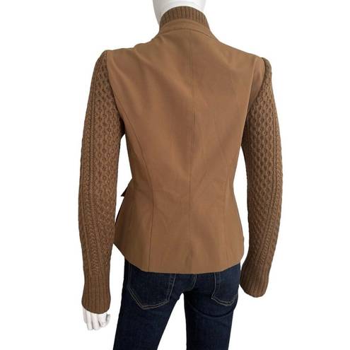 W By Worth  Women's Brown cardigan jacket long knitted sleeve Size 4