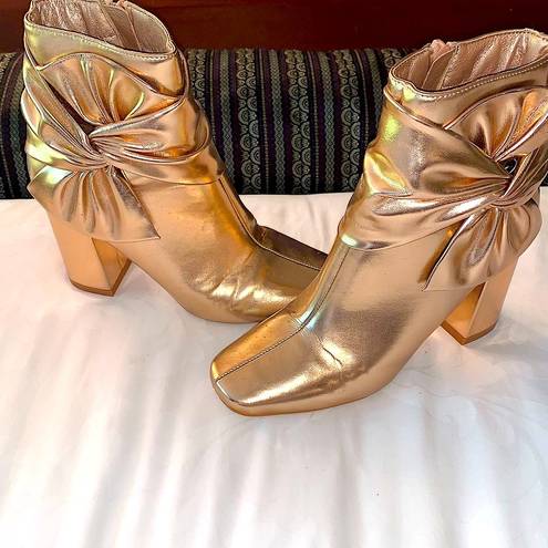 BOO HOO GOLD BOOTS