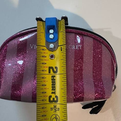 Victoria's Secret  Pink Glitter Striped Jelly Coin Purse LIKE NEW