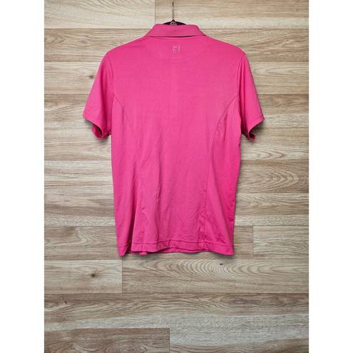 FootJoy ProDry Solid Interlock Self Collar Dark Pink Polo Golf Shirt Women’s S
