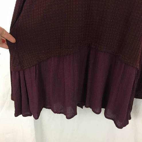 Umgee  oversized maroon boho skirted sweater small