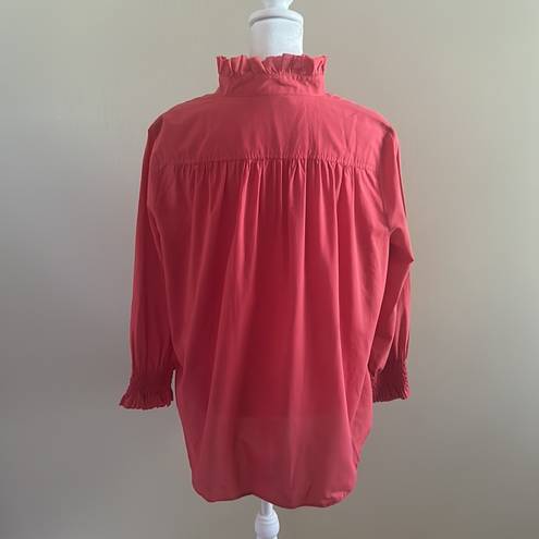 Tuckernuck  Poppy Pink Teagan Ruffle Popover Blouse Size Medium