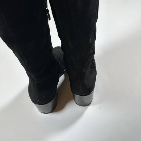 Rag and Bone  Ashby Genuine Suede Over The Knee Block High Heel Boots Shoes Black 