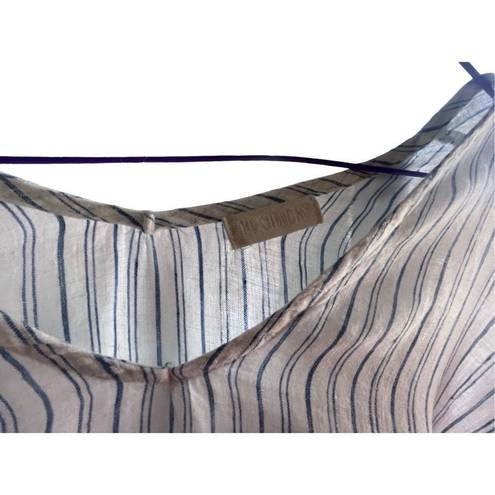 CP Shades  Blue & White Striped Linen Top