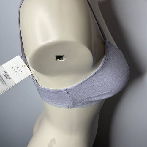 Oysho NWT  Bra SMALL Purple Semi Sheer Unlined Wireless Pullover Scoop Intimates