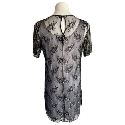 Scarlett Lace Overlay Dress Black/Silver Sz 8