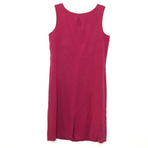 Tommy Bahama Silk Midi Red Sleeveless Crewneck Sheath Dress Modest Classic sz 10