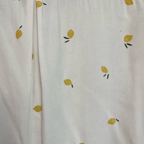 Rails  Rocsi Citron White Lemon Print Rayon Blouse Size Medium