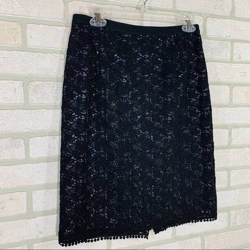 Rebecca Taylor  Black Lace Pencil Skirt