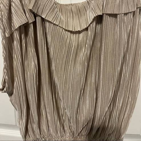 Oysho  gold tank cold shoulder top in small