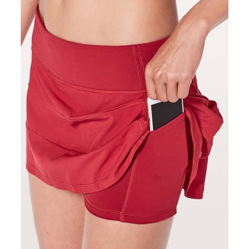 Lululemon  Pace Rival Tennis Golf Active Skirt Skort Mini Red Scarlet 4