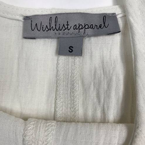 Wishlist  APPAREL Sleeveless Scoop Neck Textured Flowy Tank Top Ivory Size Small