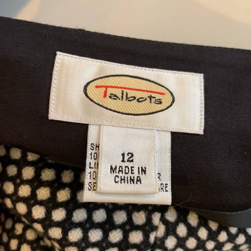 Talbots Black White Wool Mini Skirt Size 12