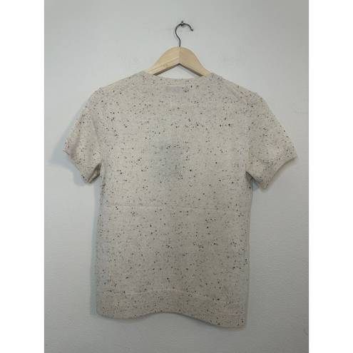 Everlane  The Cashmere Sweater Tee Short Sleeve Beige Speckled Sz M NWT MSRP $90