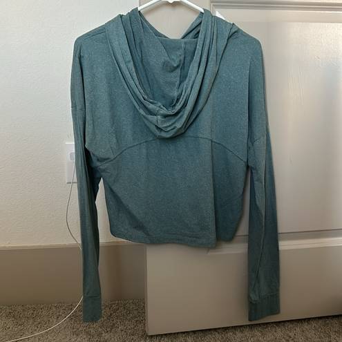 Zobha Teal cropped athletic hoodie