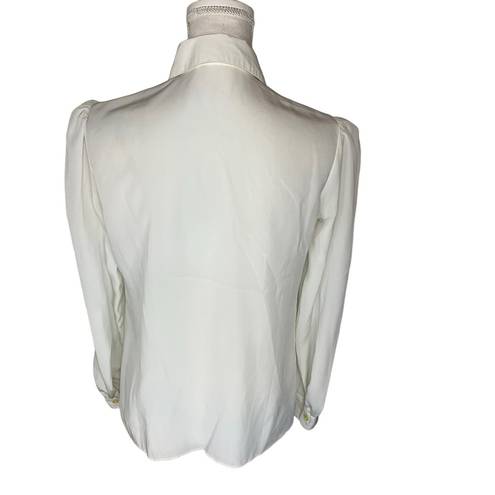 St. John  Vintage Satin Button Down White Shirt 6