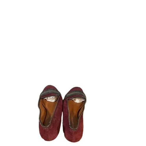 Rebecca Minkoff  Maroon Suede Zippered Detail Flats Women SZ 7