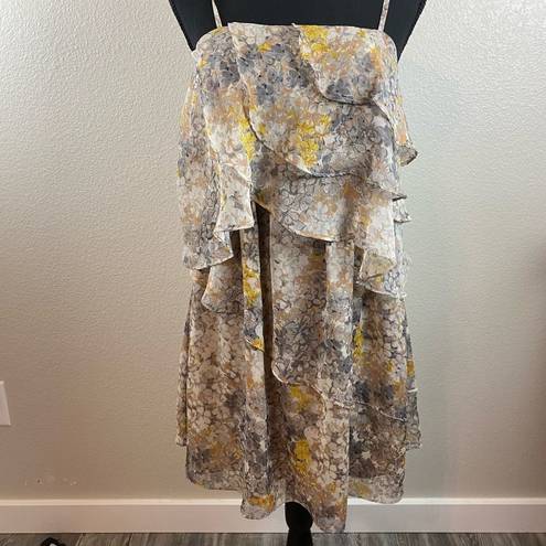 MM Couture  Floral Tiered Thin Strap Dress Size S