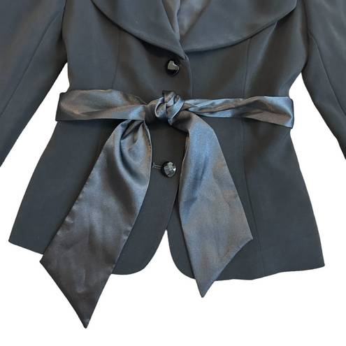 White House | Black Market  WHBM Black Blazer Jacket w/ Satin Sash Size 4 Women's