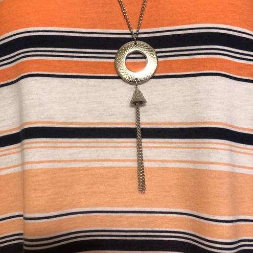 Brooks Bobbie  Size S Ladies' Stripe Tunic Top + Necklace NEW